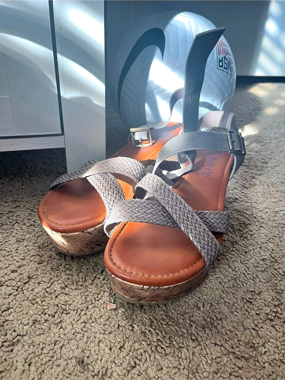 Volatile Women's Wedge Sandals in Brown & Gray